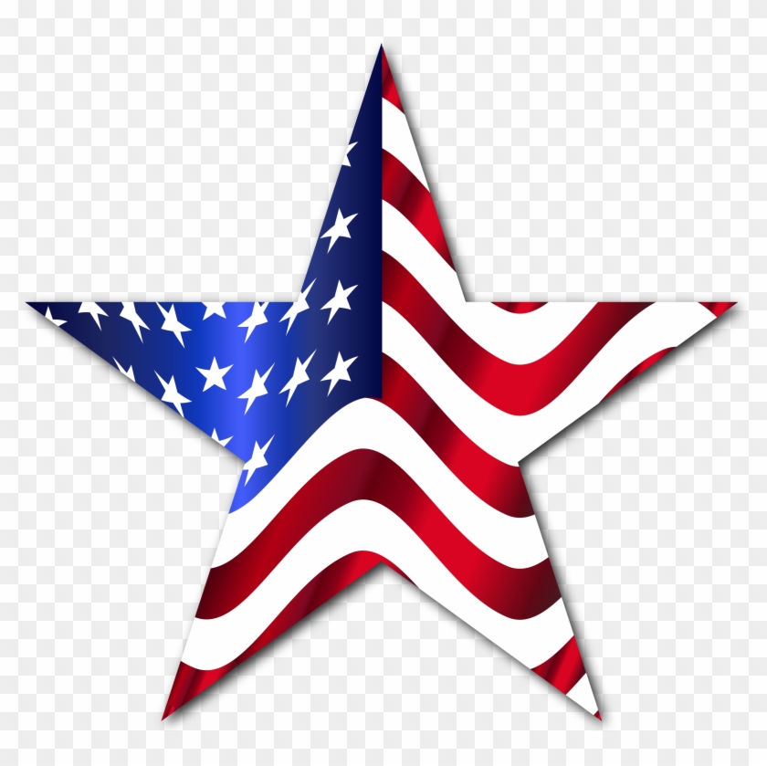 American Flag Star 2 With Drop Shadow - American Flag Star Png #560306