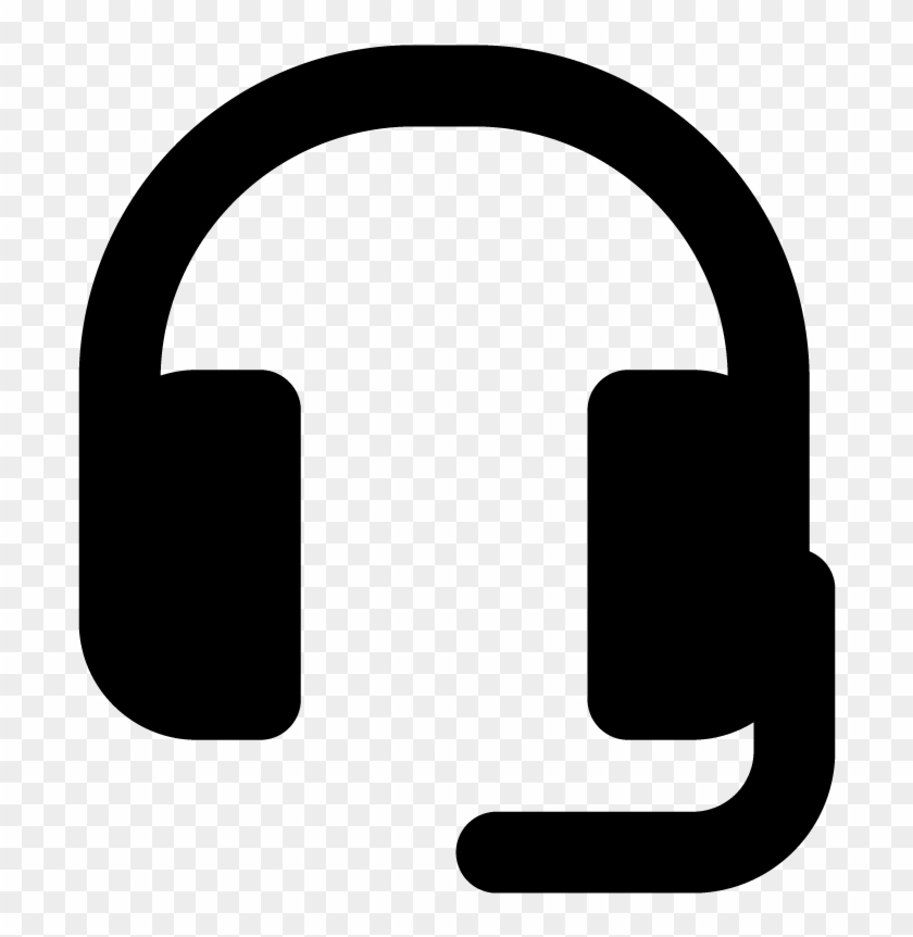 Headphones With Microphone Vector Icon - Headphones Silhouette With Mic #560352