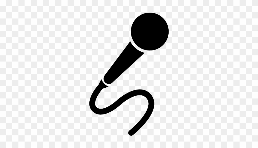 Microphone With Wire Vector - Microphone Silhouette #560427