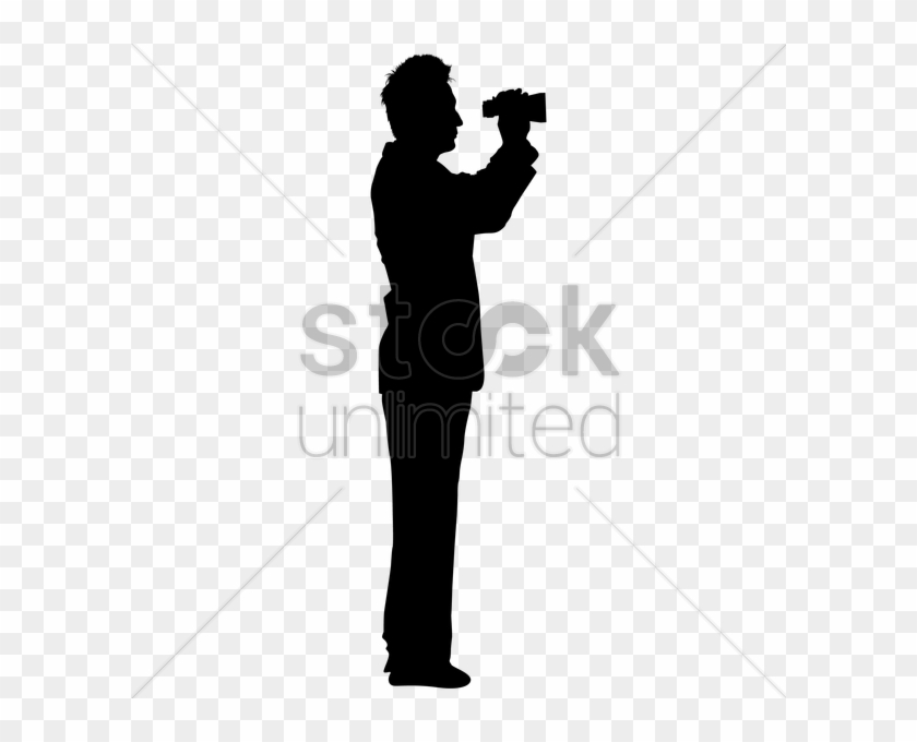 Silhouette Of A Man With Binoculars Vector Image - Vector Graphics #560440