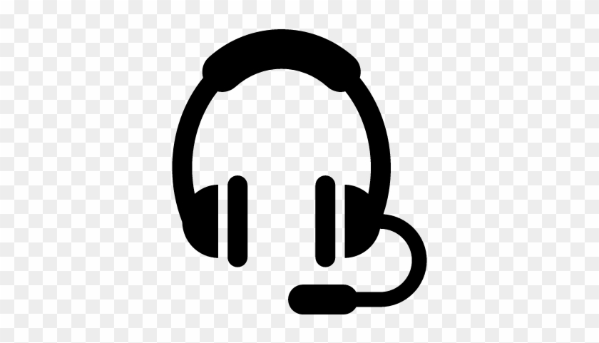 Headphones And Microphone Vector - Headphones With Mic Logo Png #560488