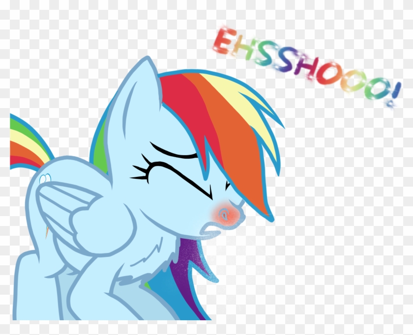 Rainbow Dash, Red Nosed, Safe, Sick, Sneezing, Sneezing - Cartoon #560633