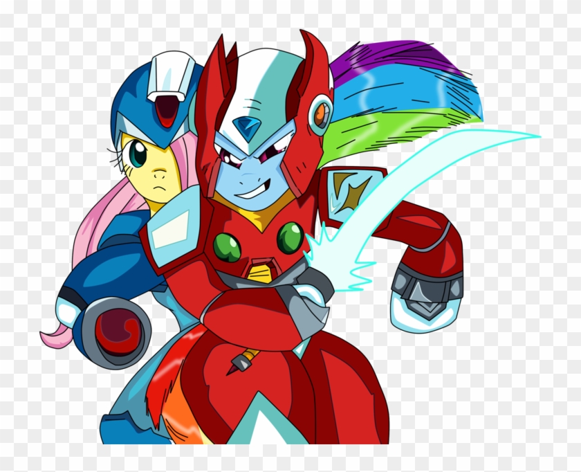 Rainbow Dash And Fluttershy In Megaman Vector By Zoobatizza872 - Cartoon #560694