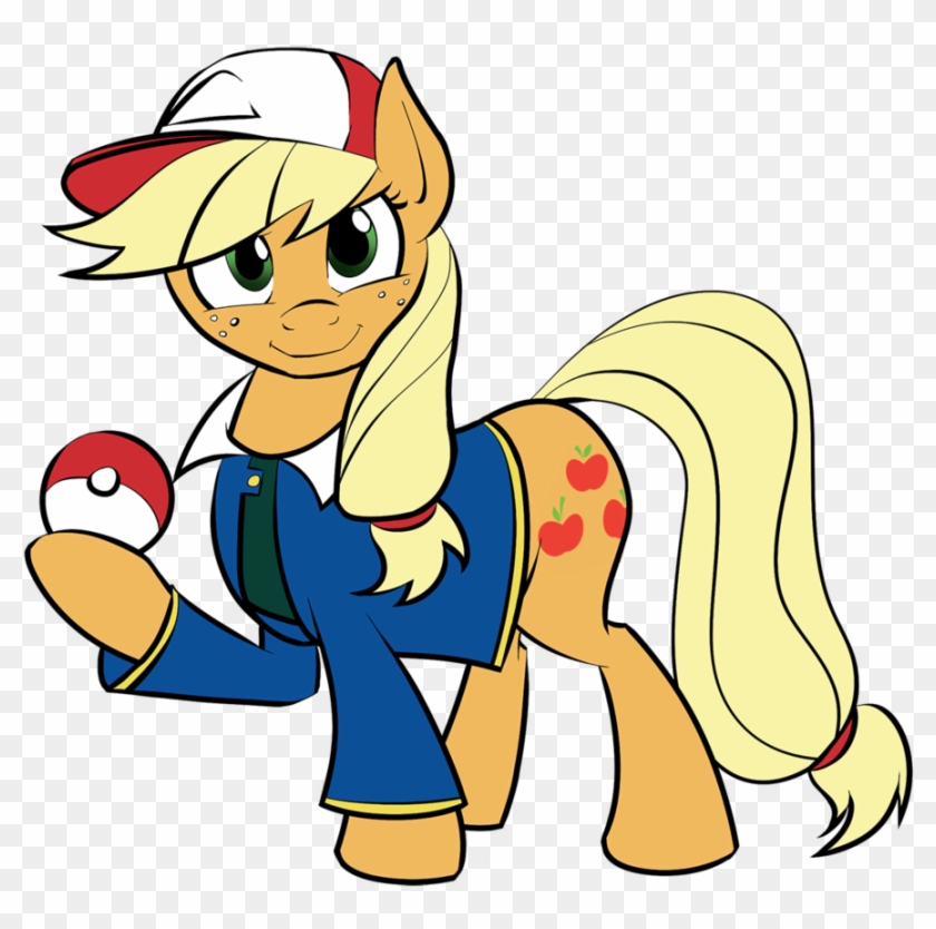 Aj The Pokemon Trainer By Acesential - Pokemon Trainers In My Little Pony #561360
