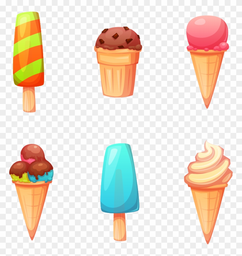 Ice Cream Ice Pop Biscuit Roll Cartoon - Ice Cream Ice Pop Biscuit Roll Cartoon #561845