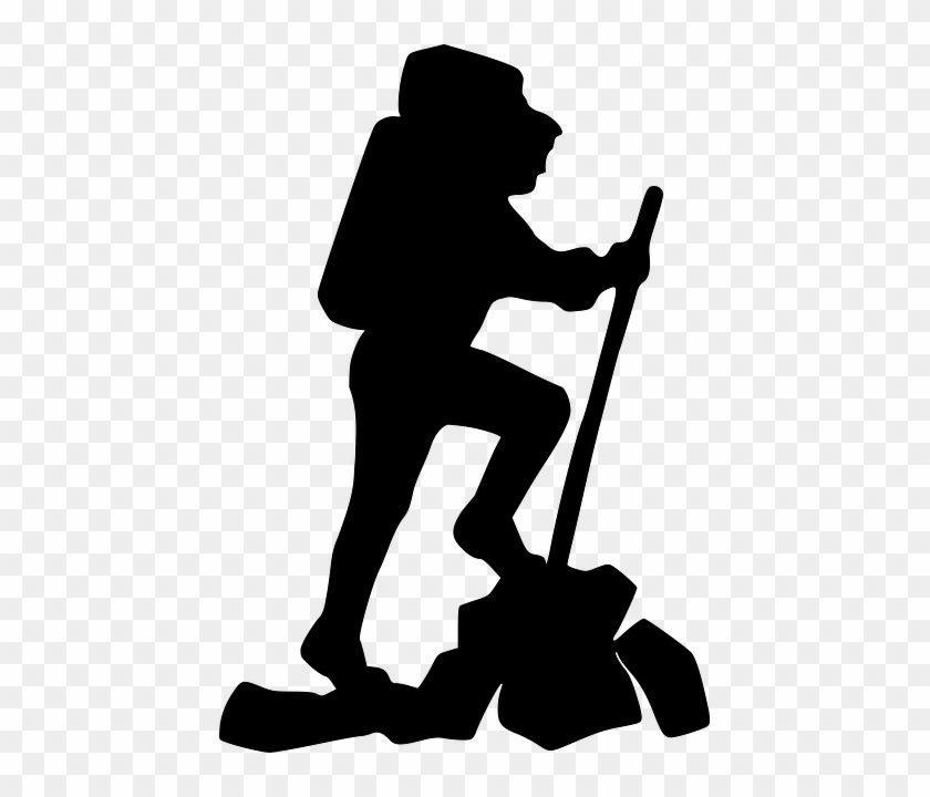 Stick, Outline, Silhouette, Backpacker - Hiker Clipart #561842