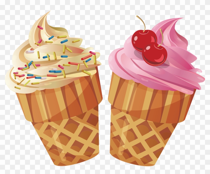 Ice Cream Cone Waffle Illustration - Ice Cream Cone Waffle Illustration #561972