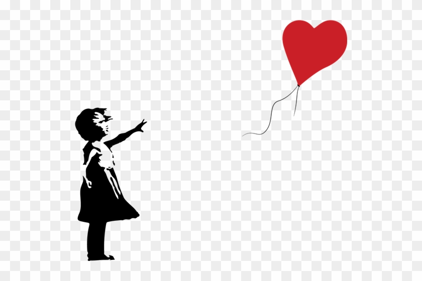 Banksy Vector Art Images - Girl With Heart Balloon #562561