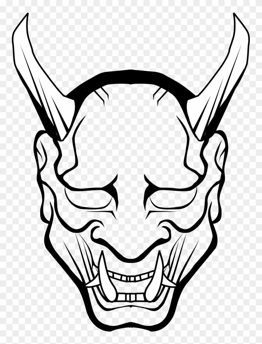 Oni Mask Png File - Oni Mask Black And White #562885