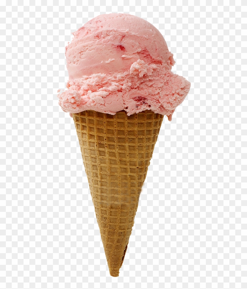 Strawberry Ice Cream - Cone Of Ice Cream #563012