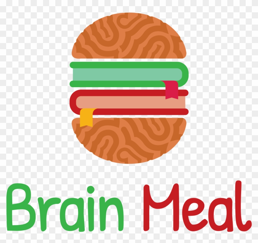 Comic Logo Featuring A Brain And Between Two Books - Dessert #563092