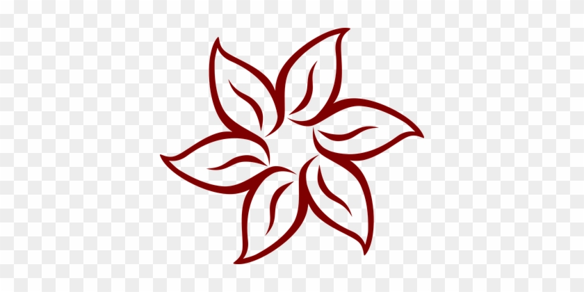 Flower Symmetry Leaves Petals Mandala Maro - Flower Clipart Black And White #563112