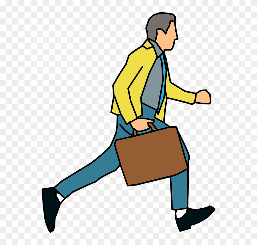 An Illustration Of A Professor In A Hurry To Get To - Ir A Trabajar Png #563165