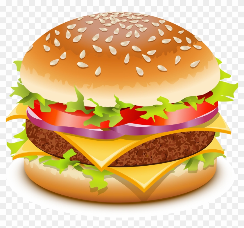 Hamburger Clipart Bbq Food - Burger Clipart #563237