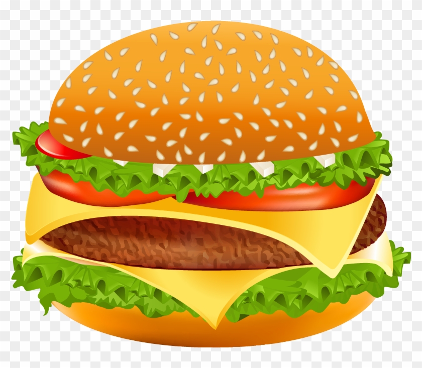 Veggie Burger Clipart School Food Pencil And In Color - Cheeseburger Clipart #563264