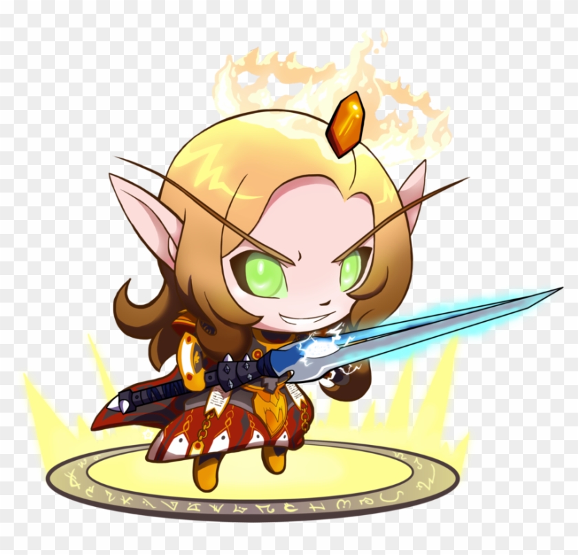 Tiny Warrior Of The Holy Light By Crayon-chewer - Blood Elf Paladin Chibi #563297