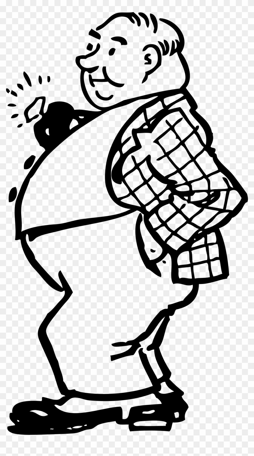 Free Retro Vector Clipart Illustration Of Wealthy Obese - Fat Man Clipart Black And White #563557