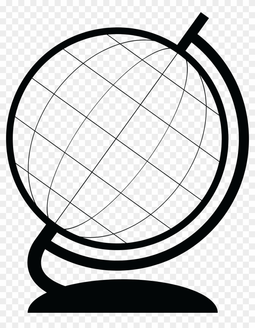 Free Clipart Of A Wire Desk Globe - Outline Of A Globe #563562