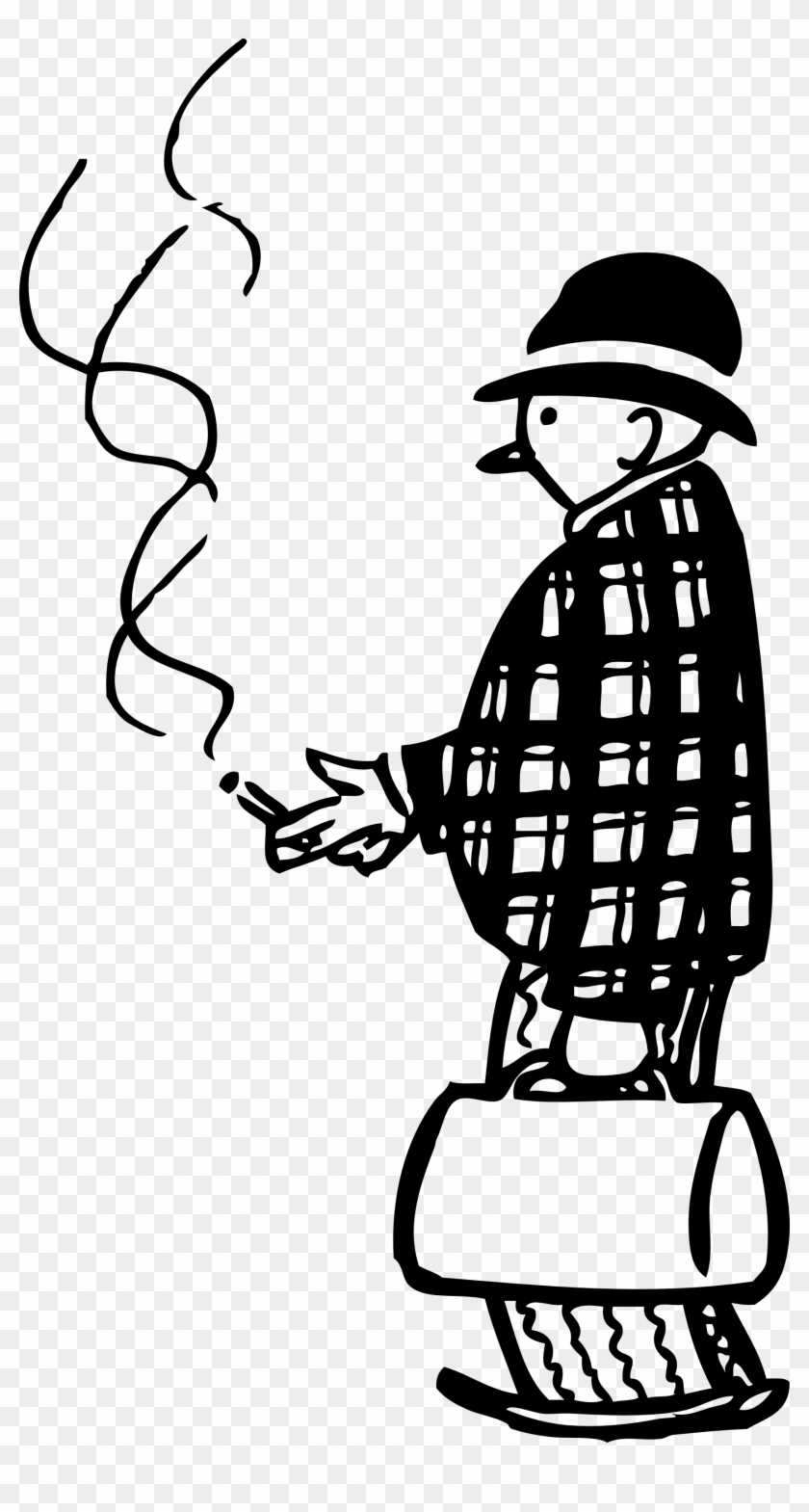 Free Retro Clipart Of A Family Doctor Smoking Cigar - Man Smoking Cigar Png #563579