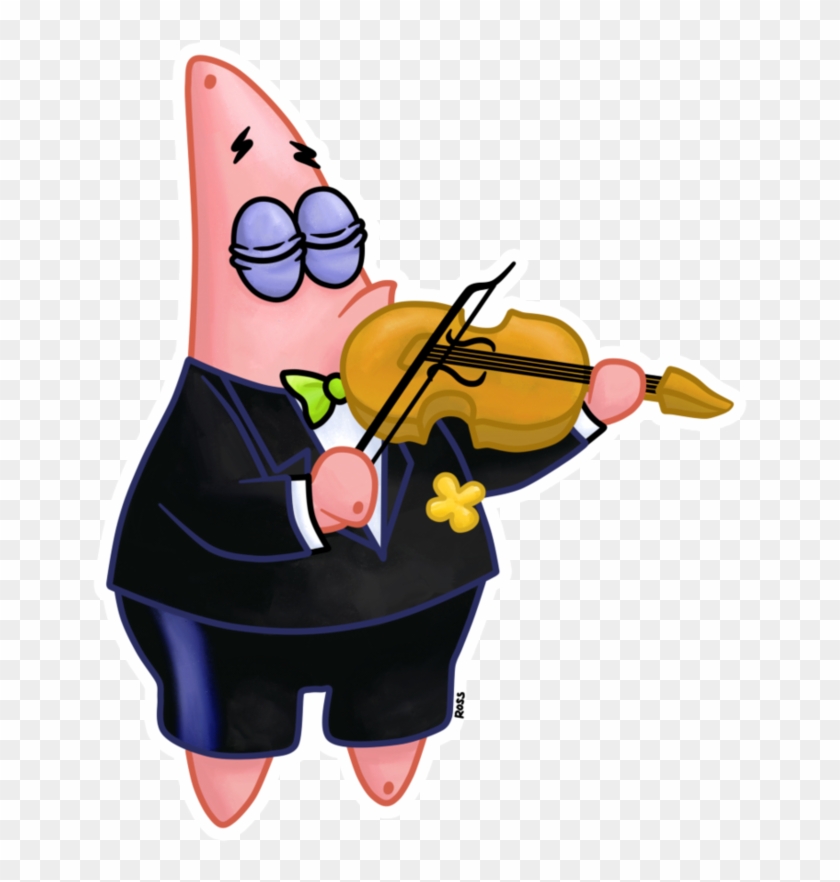 Patrick As A Violinist By Allenare - Cartoon Character Playing Violin #563644