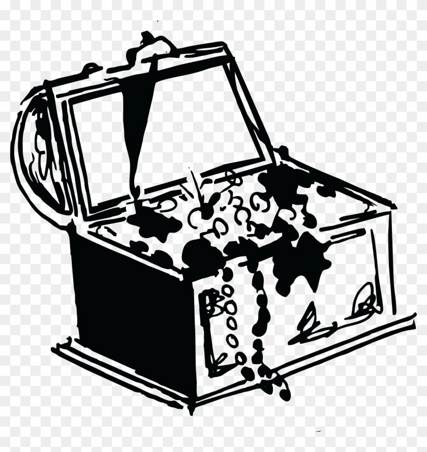 Free Clipart Of A Treasure Chest - Treasure Chest Clipart Black And White #563705