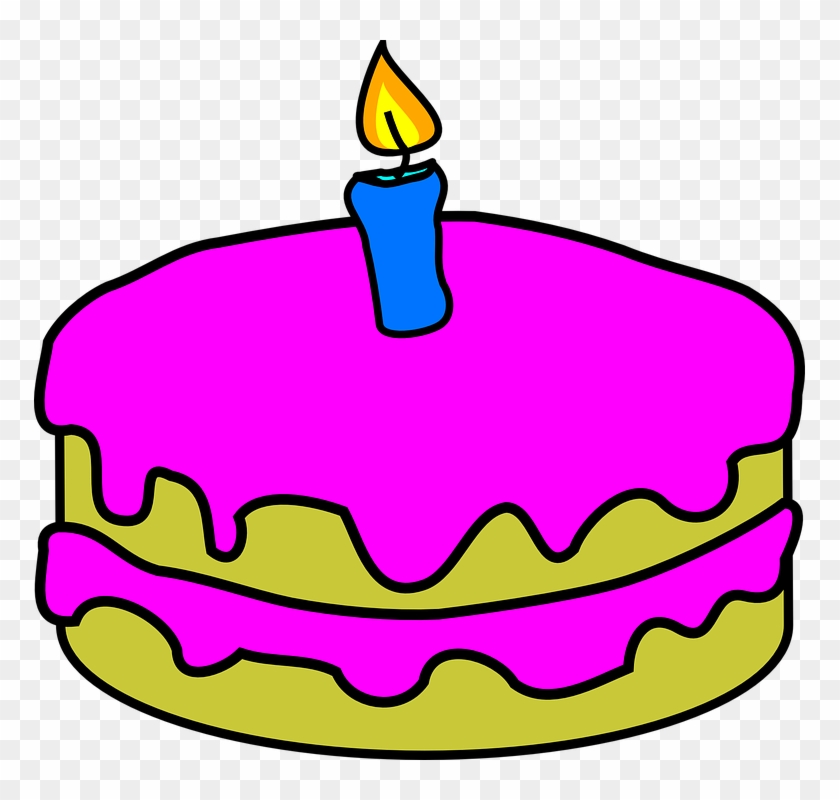 Vanilla Cake Cliparts 10, Buy Clip Art - Birthday Cake With 1 Candle #564177