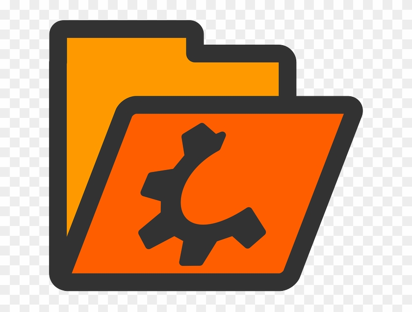 Computer, Flat, Icon, Folder, Open, Orange, Directory - Folder #564721
