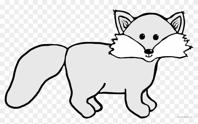 Arctic Fox Animal Free Black White Clipart Images Clipartblack - Clip Art Arctic Fox #564731