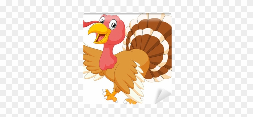 Cartoon Turkey Waving Isolated On White Background - Pavo Animado Sin Fondo #564966