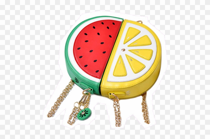 Watermelon And Lemon Fruit Wedge Crossbody Purse - Lemon Wedge Crossbody Bag #565288