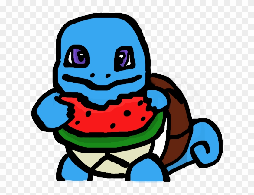Squirtle Eating Watermelon By Beanmelon - Squirtle #565361