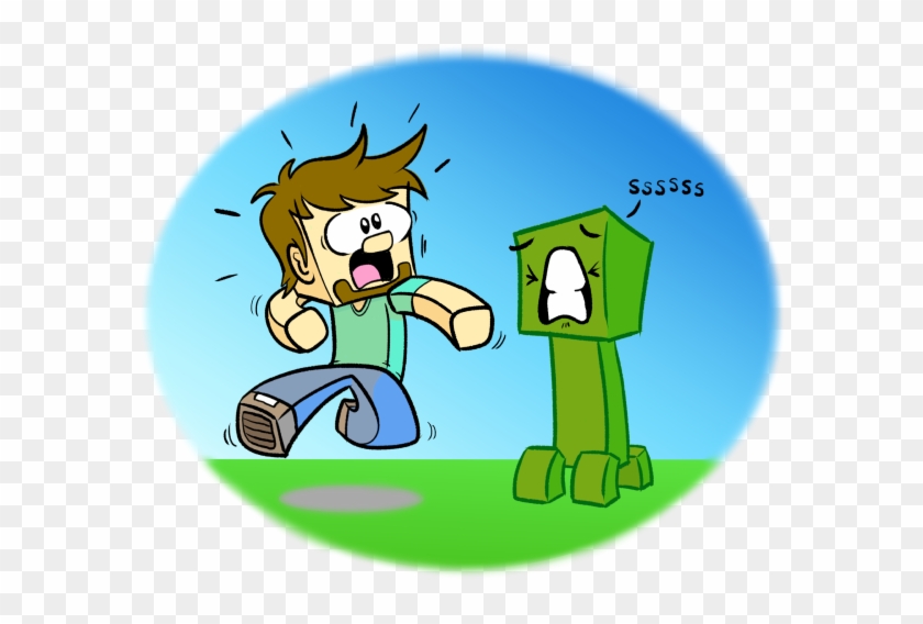 Steve And Creeper By Stu-toons - Cartoon #565482