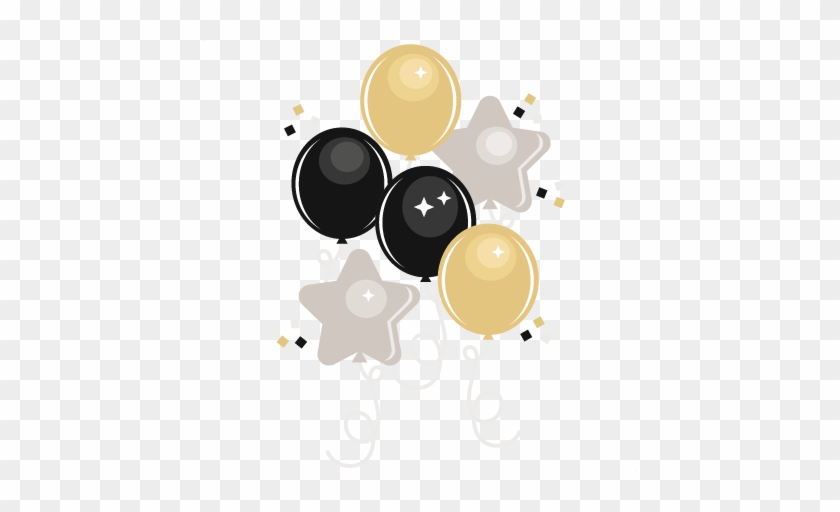 New Year's Eve Balloons Svg Cutting Files For Scrapbooking - New Years Eve Transparent Clipart #565582