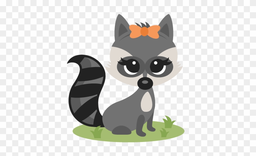 Girl Raccoon Svg Scrapbook Cut File Cute Clipart Files - Cute Female Raccoon Cartoon #565655