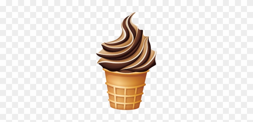 Ice Cream Cone Chocolate Ice Cream Soft Serve - Cartoon Chocolate Ice Cream #565667