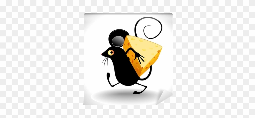 Topo Con Formaggio-cartoon Mouse With Cheese Clip Art - Векторный Клипарт Кошки #565722