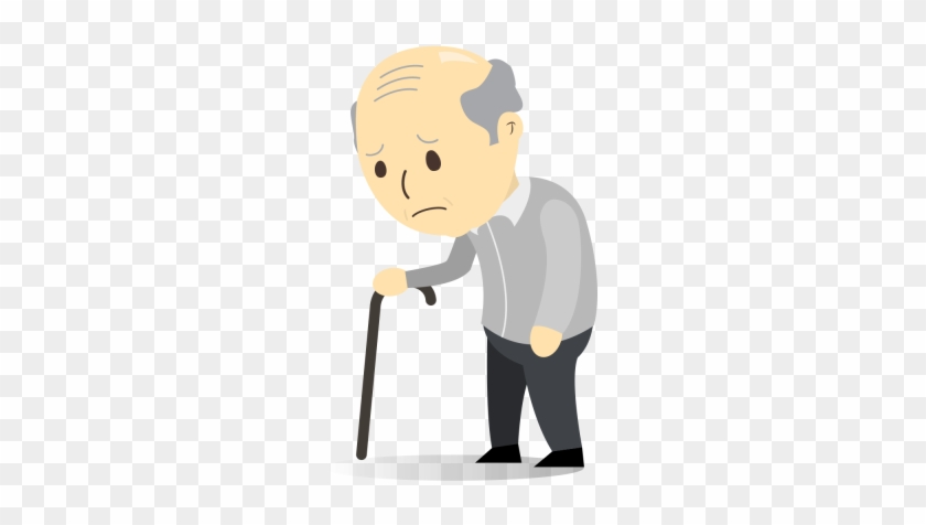 Sad Clipart Elderly - Sad Old Man Cartoon #565737