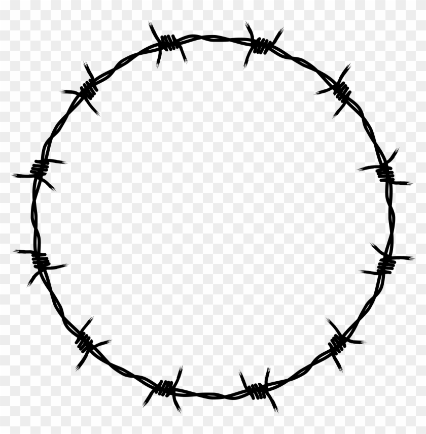 Barbed Wire Frame - Barbed Wire Circle Vector #566097