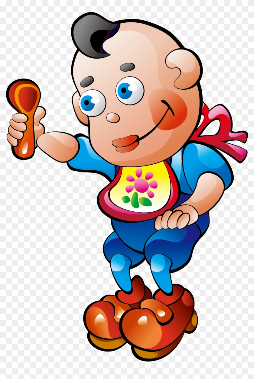 Child Eating Spoon Clip Art - Child Eating Spoon Clip Art #566244