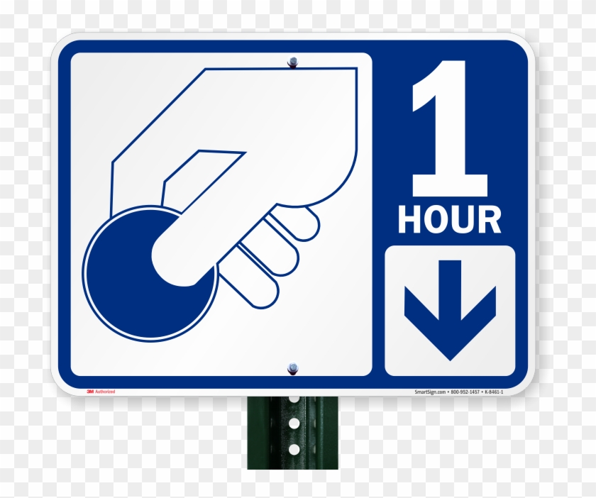 1 Hour Pay Parking Sign With Symbol - Traffic Sign #566483