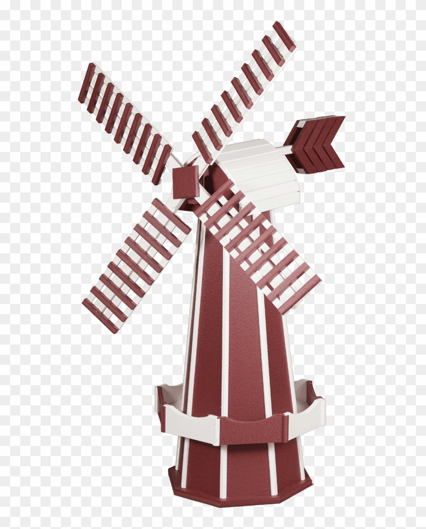 Red Poly Garden Windmill - Medium Poly Windmill White & Blue #566615