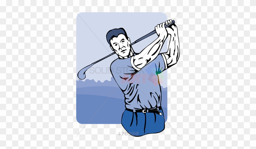 Stock Illustration Of Old Fashioned Cartoon Drawing - Golf Swing #566961
