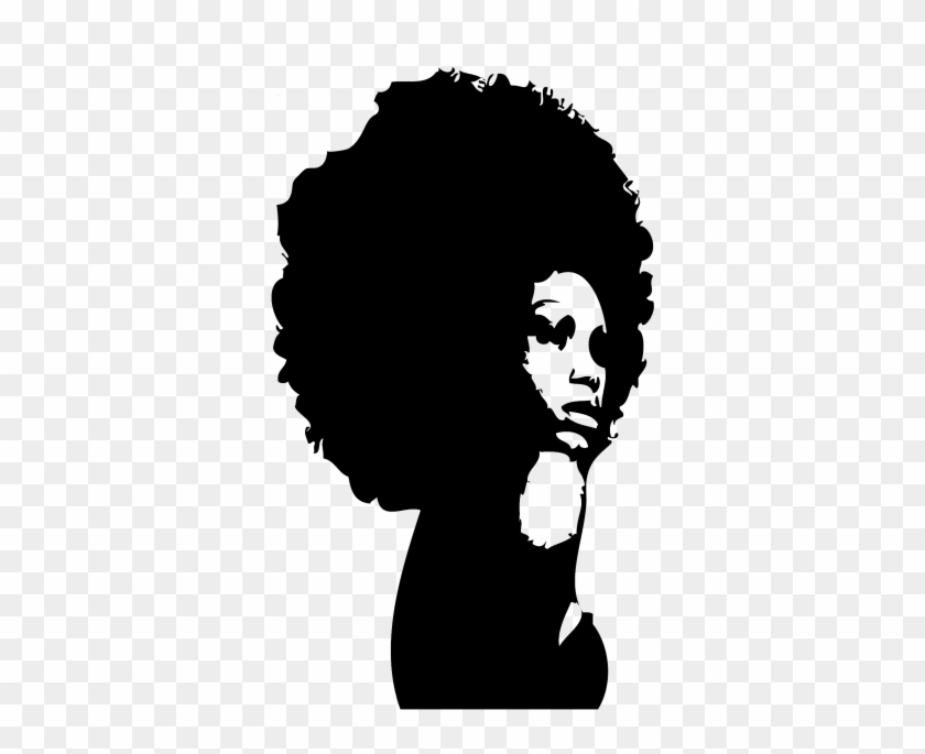 Afro Hair Png Transparent Image - Black Woman Silhouette Png #567017