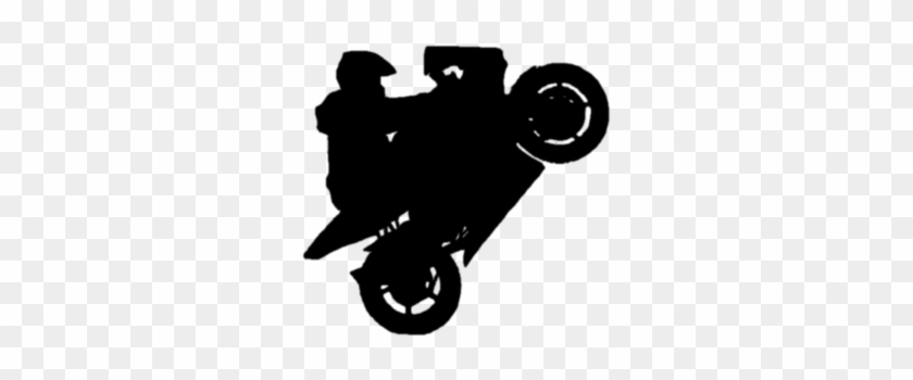 Motorcycle Wheelie Silhouette Clipart - Sport Bike Wheelie Silhouette #567136