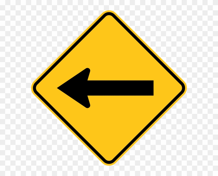 One Direction Arrow Warning Trail Sign Yellow - Merge Sign #567224