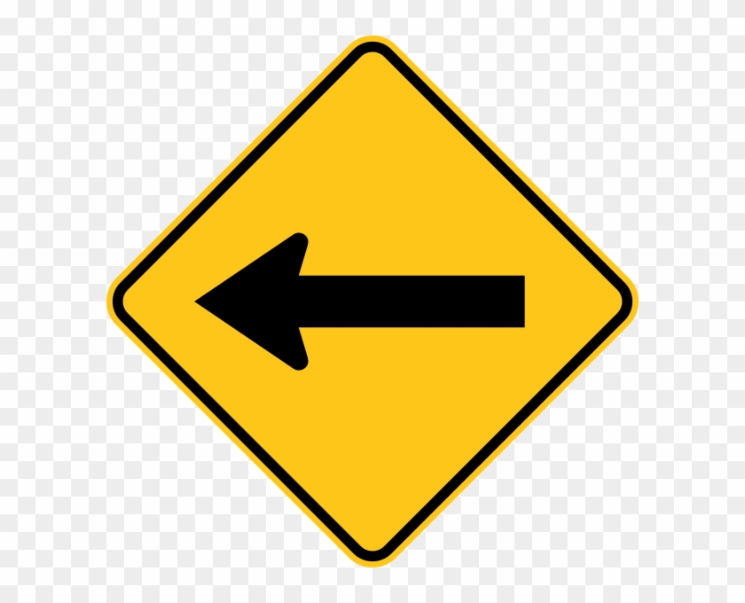 One Direction Arrow Warning Trail Sign Yellow - Merge Sign #567224