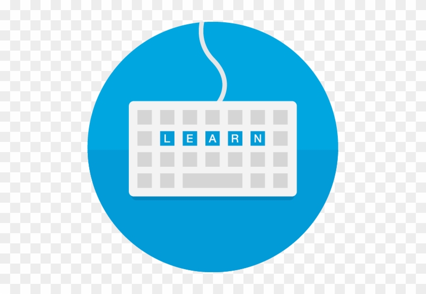 A Keyboard Highlighting The Letters "learn\ - Work Experience Icon Blue #567470