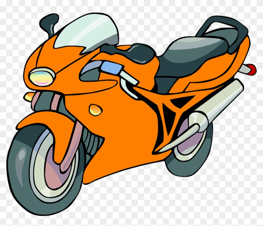 Orange Clipart Motorcycle - Motorcycle Clip Art #567626