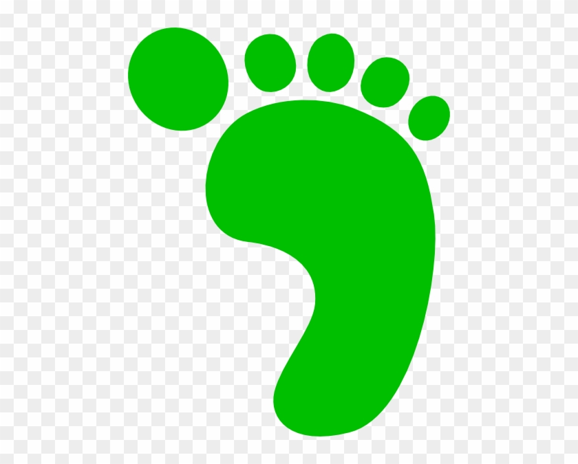 Green Right Foot Clip Art At Clker - Footprint Png #568166