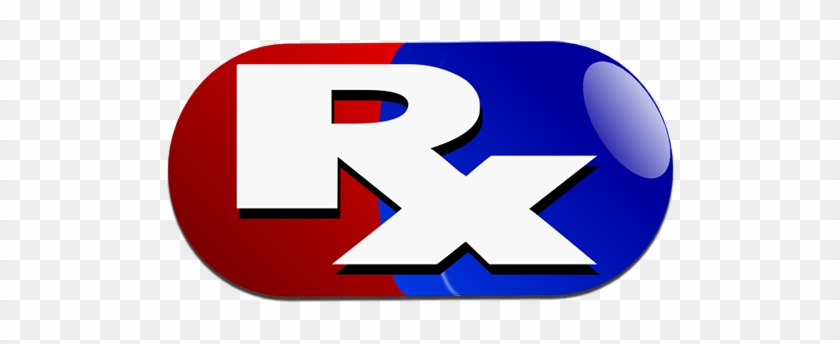 Rx Capsule Red Blue Clip Art - Rx Logo Capsule #568249